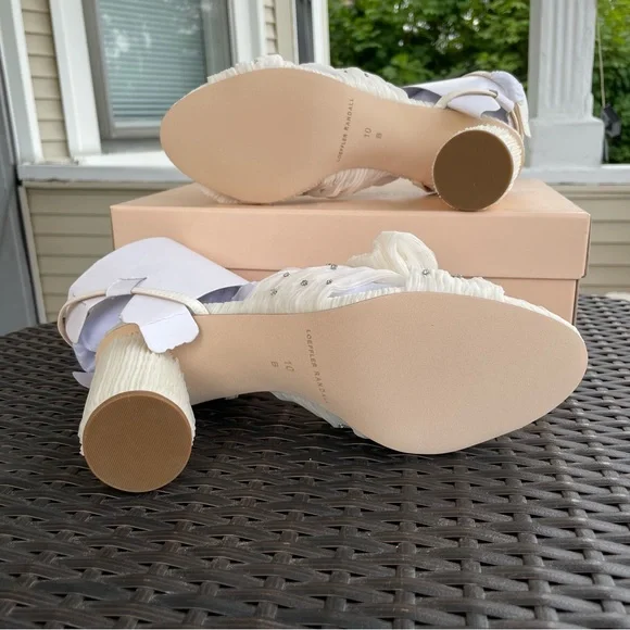 Loeffler Randall Camellia Pleated Knot Rhinestone Heeled Sandal Size 10 (NWB) - Picture 8 of 10